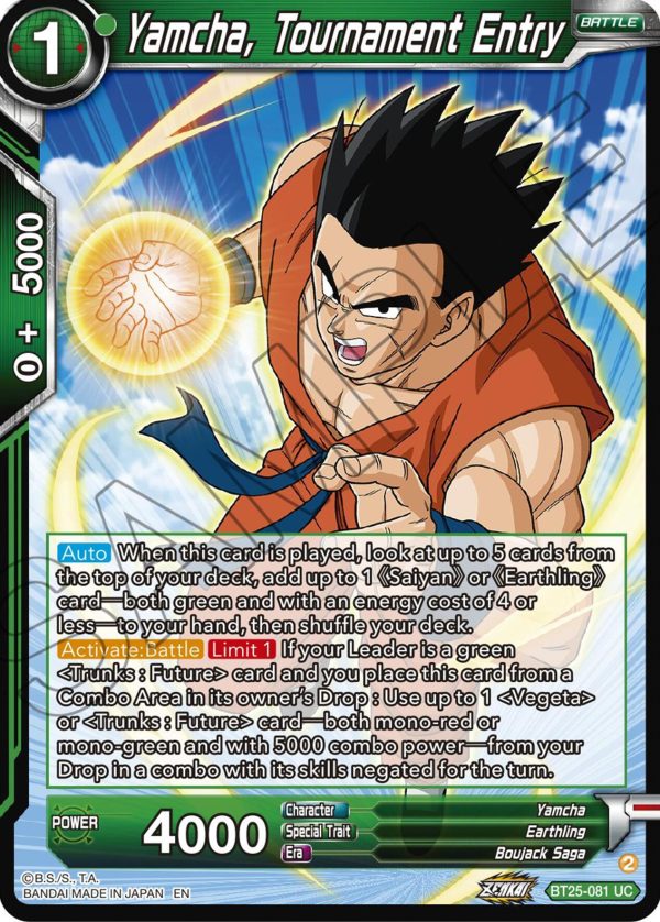 Yamcha, Tournament Entry (BT25-081) [Legend of the Dragon Balls] Hot on Sale