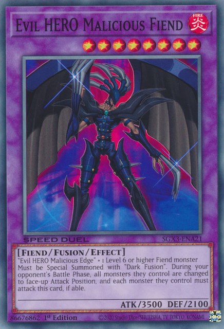 Evil HERO Malicious Fiend [SGX3-ENA21] Common on Sale