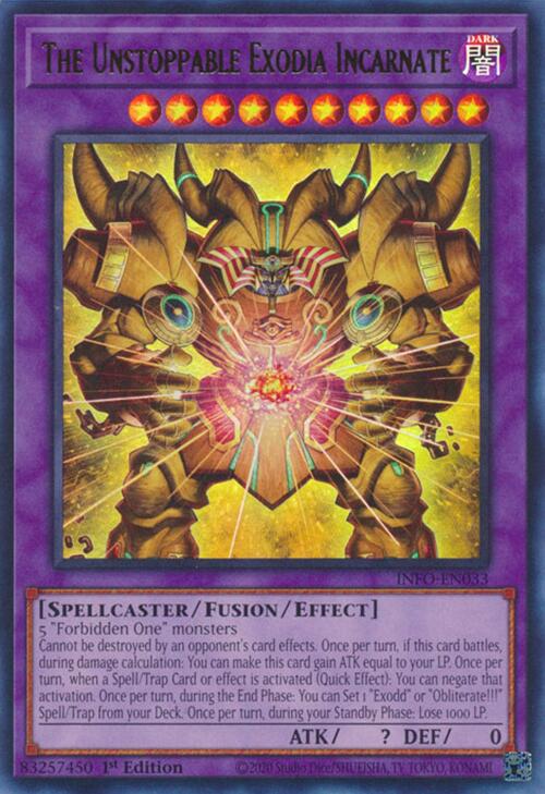 The Unstoppable Exodia Incarnate [INFO-EN033] Ultra Rare Fashion