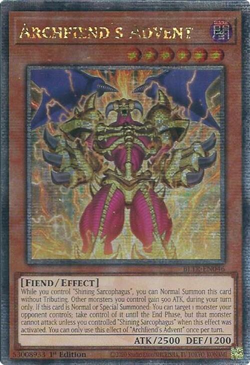 Archfiend s Advent (Quarter Century Secret Rare) [BLTR-EN046] Quarter Century Secret Rare Discount