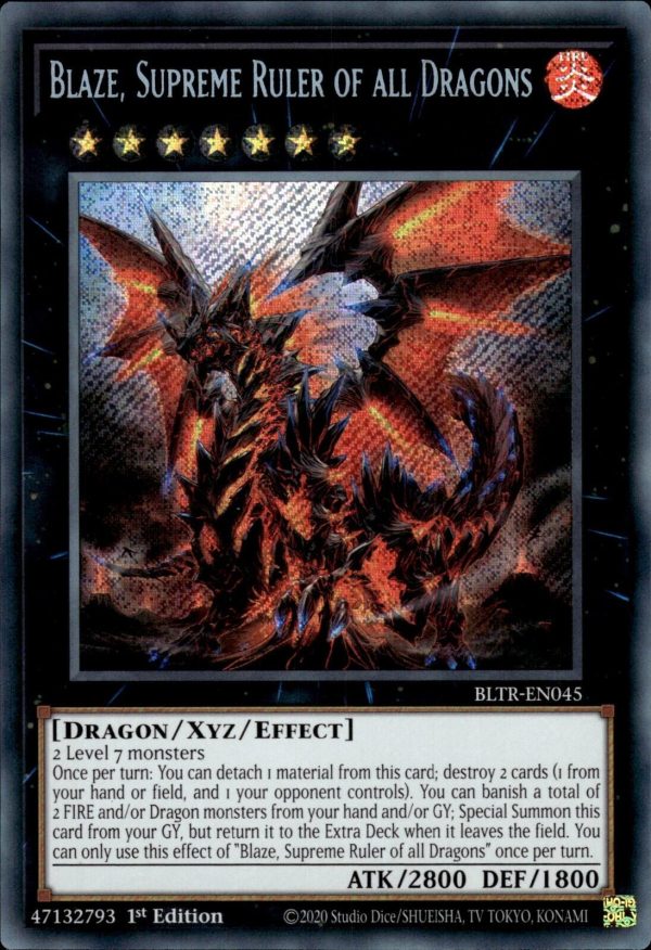 Blaze, Supreme Ruler of all Dragons [BLTR-EN045] Secret Rare For Sale