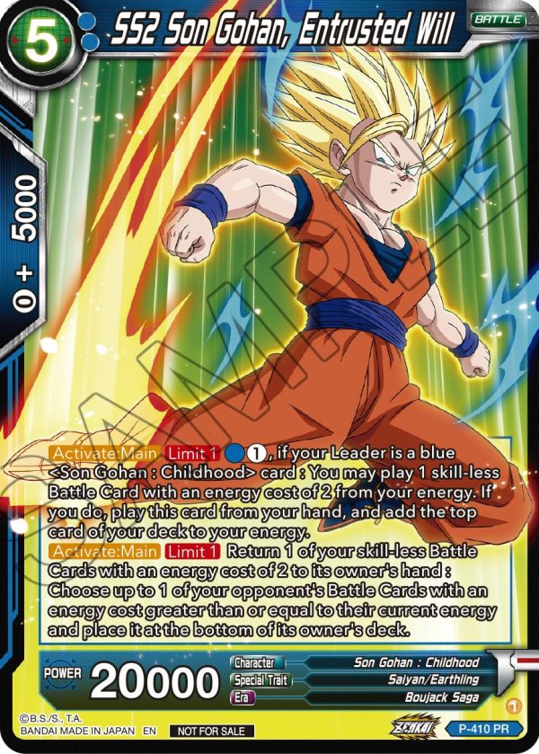 SS2 Son Gohan, Entrusted Will (P-410) [Promotion Cards] For Sale