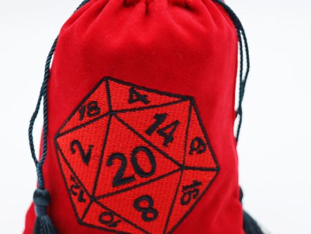 Dice Bag - Red D20 Online Hot Sale